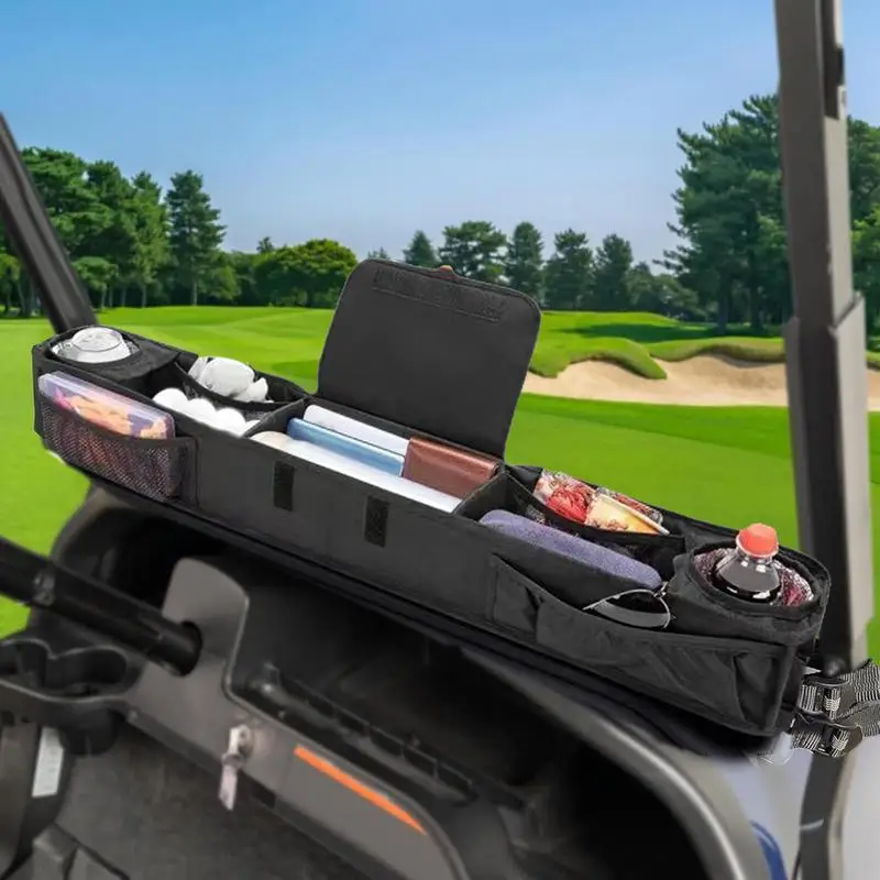 Golf Cart Front Basket Golf Cart Basket With Insulated Cup Holders Foldable Golf Cart Tool Box Club Car Golf Cart Accessories