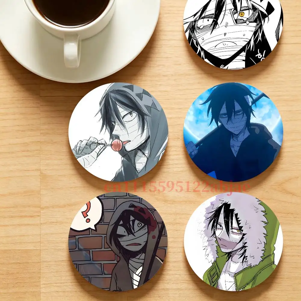 Z-Zack A-Angels of Death Round Wooden Coaster Decorative Coffee Cup for Use in Coffee Shops Bars