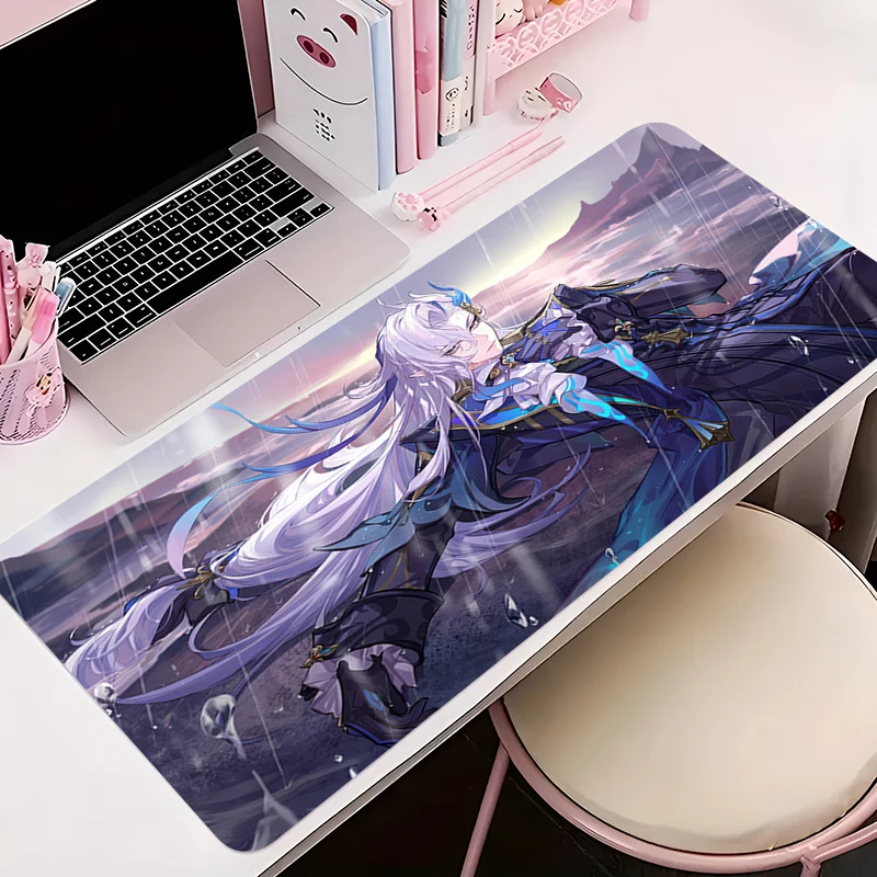 

Mouse Pad Office PC Accessories Keyboard Mat Anime Pattern Anti-slip Rubber G-genshin Impact Neuvillette Mousepad Gamer Desk Mat