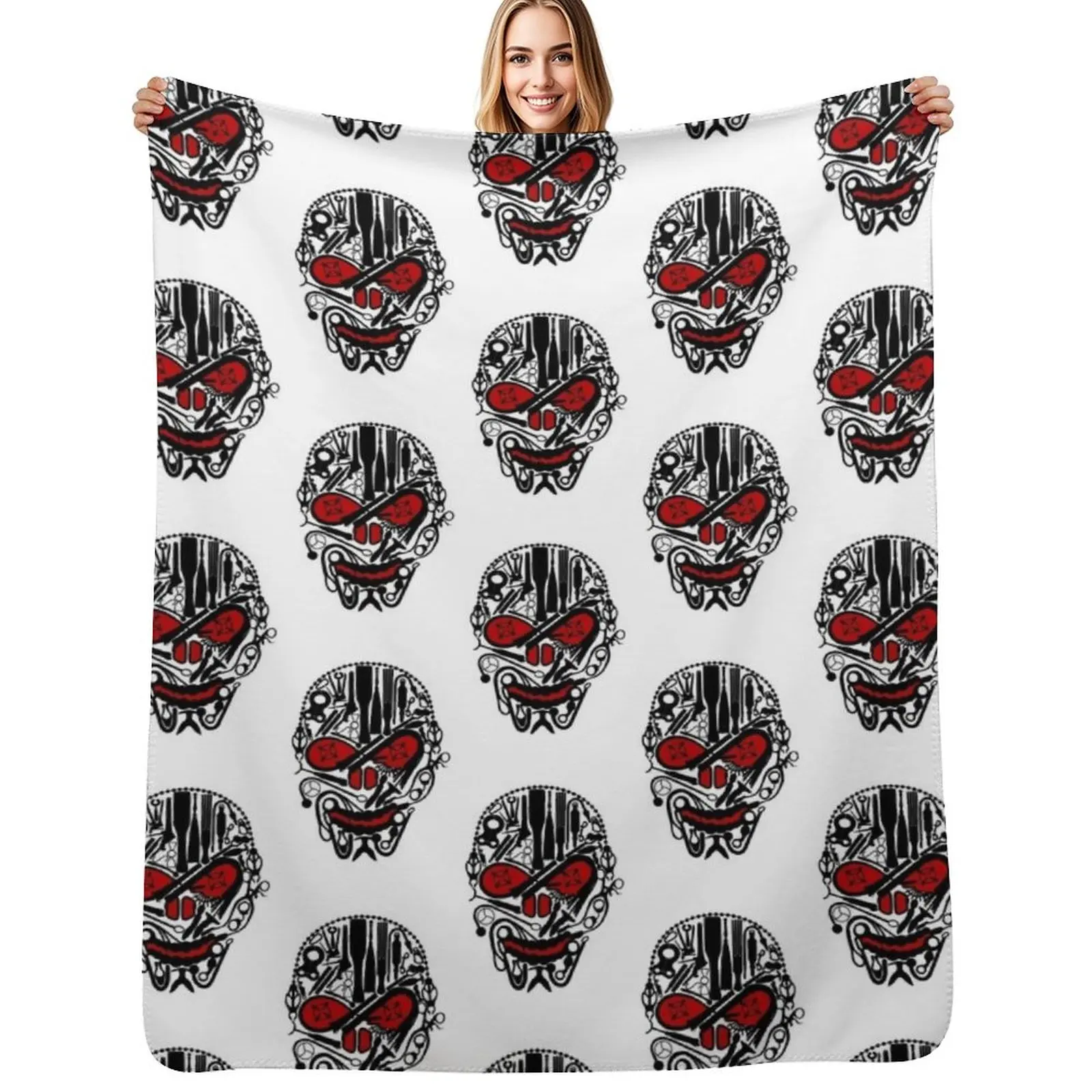 

Kink Skull Throw Blanket Warm Comfortable Blanket for Office Napping