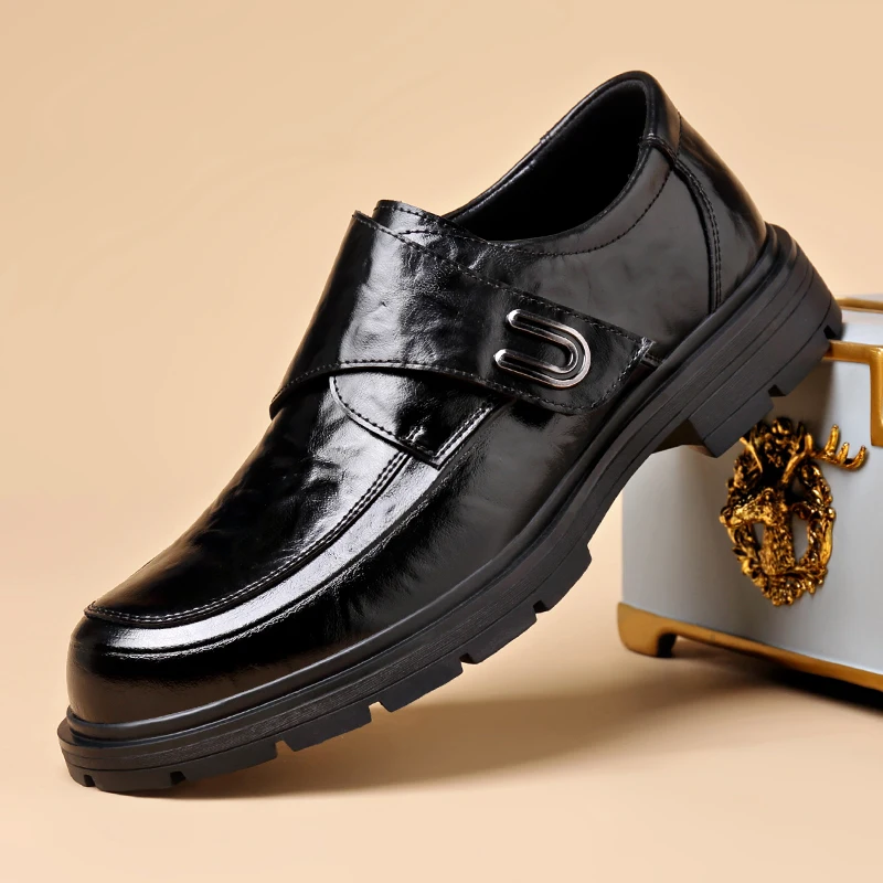 

2025 Casual and comfortable men's shoes, new thick-soled leather shoes, formal breathable business soft-soled men's shoes