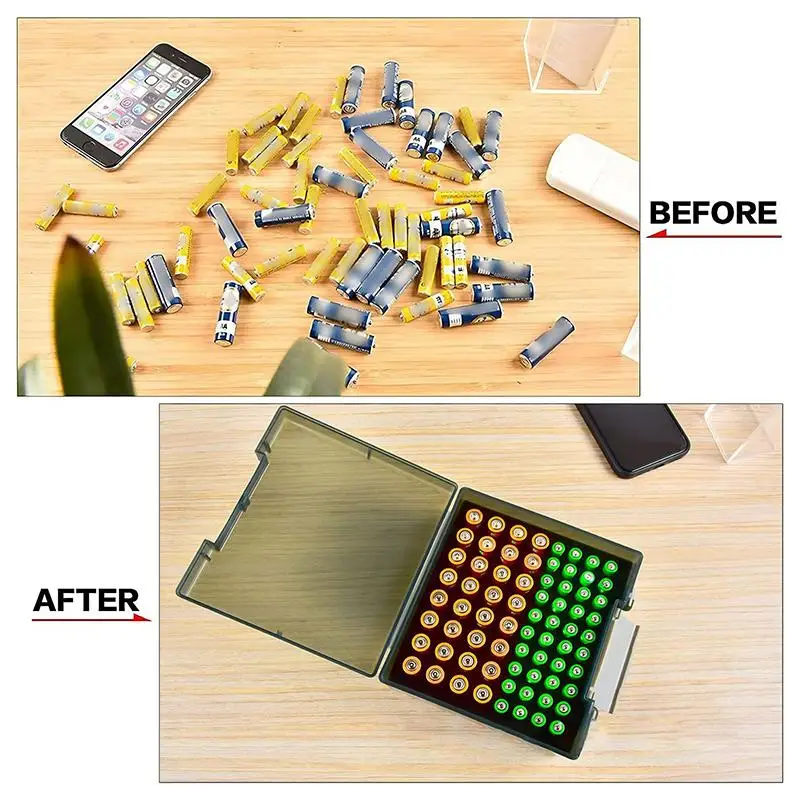 Battery Organizer Storage Box For AA AAA Cells Home Drawer Garage Battery Management Case