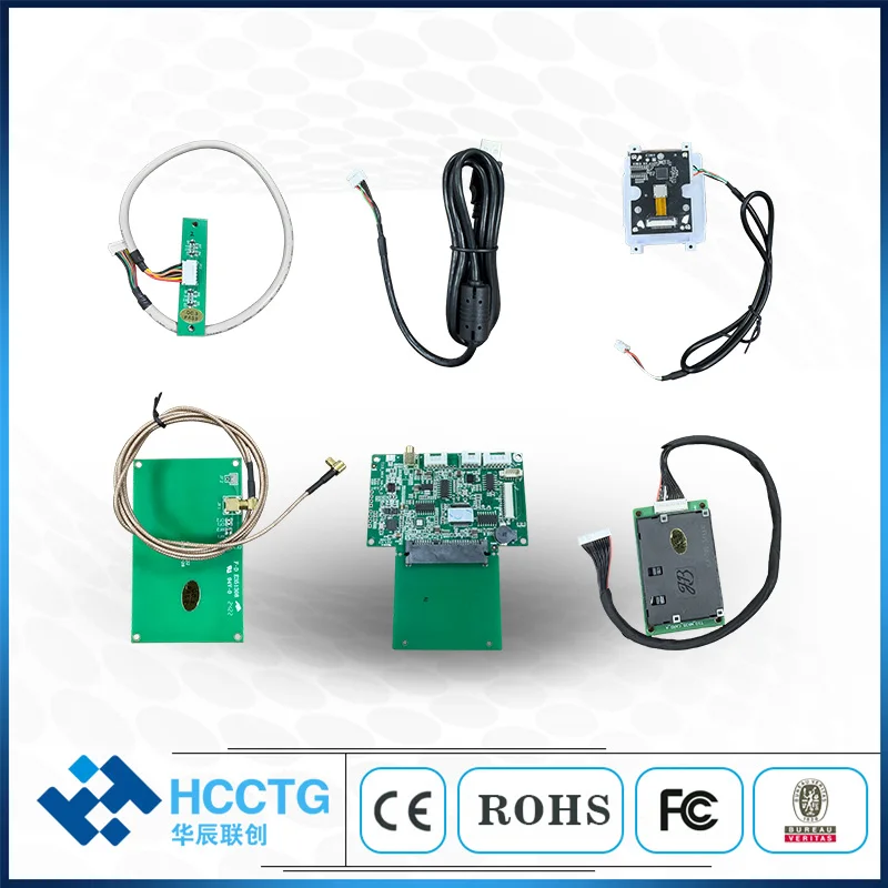 EMV L1 USB RS232 3 in 1 Magnetic Card IC Chip Contact Card 13.56MHZ NFC Smart Card Reader Module Max 4 SAM Slots HCC-T10-MX4