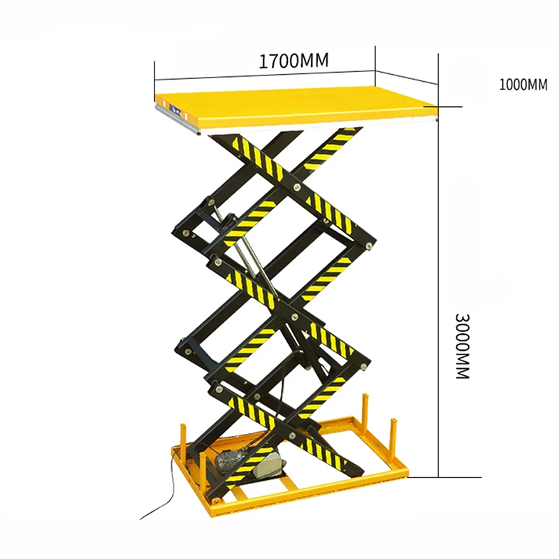 Electric Lift Truck Mobile Hydraulic Transport Platform Load 300-1000KG Scissor Hinge Lifting Structure