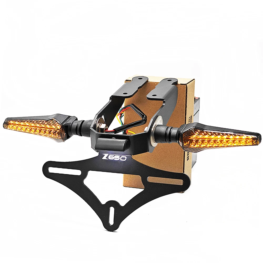 

Motorcycle Tail Tidy For Kawasaki Ninja 650 Z650 2017-2024 Rear License Number Plate Holder Bracket Turn Signal DRL LED Lights