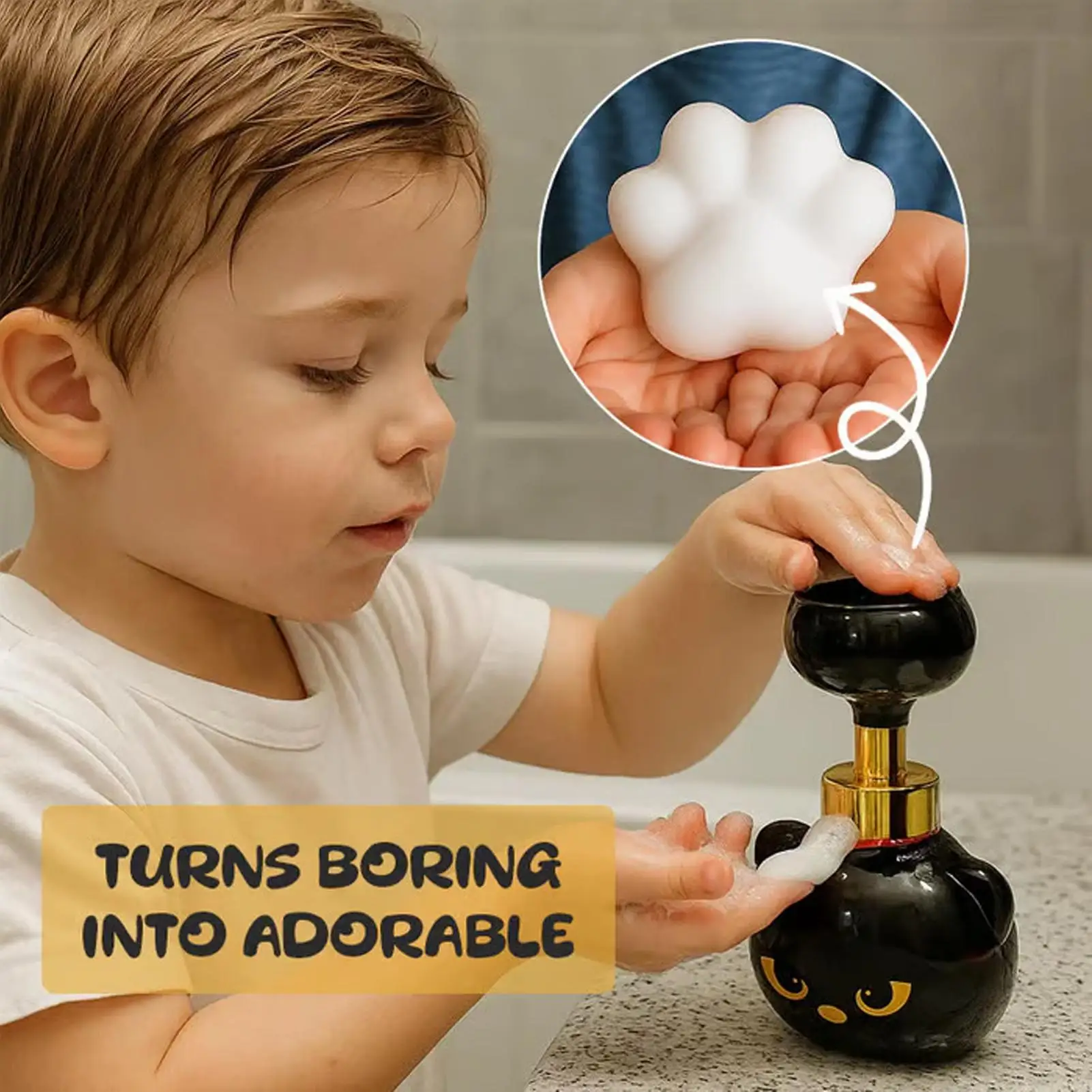 

Дозатор для мыла в виде кошачьей лапы, милый насос для пены для душа для ванной комнаты, кухонной раковины, столешница, домашний отель, Хэллоуин, праздничное украшение