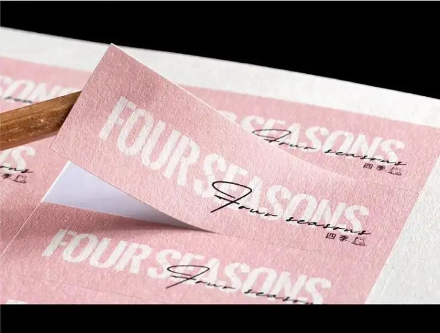Custom Brand Logo Self-Adhesive Textured Paper Stickers Wholesale Packaging Labels Box Sealing Tapes for Business Supplies image 5