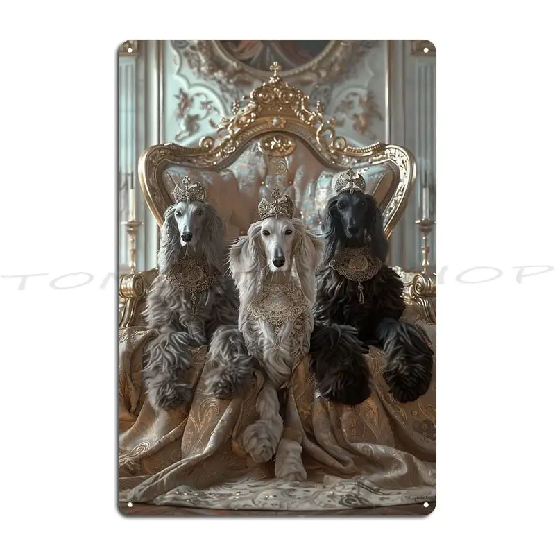 Laura Los Perros White Greyhound Jean-Baptiste Oudry The Borzoi Of Borodino Metal Plaque Printed Wall Mural Tin Sign Poster