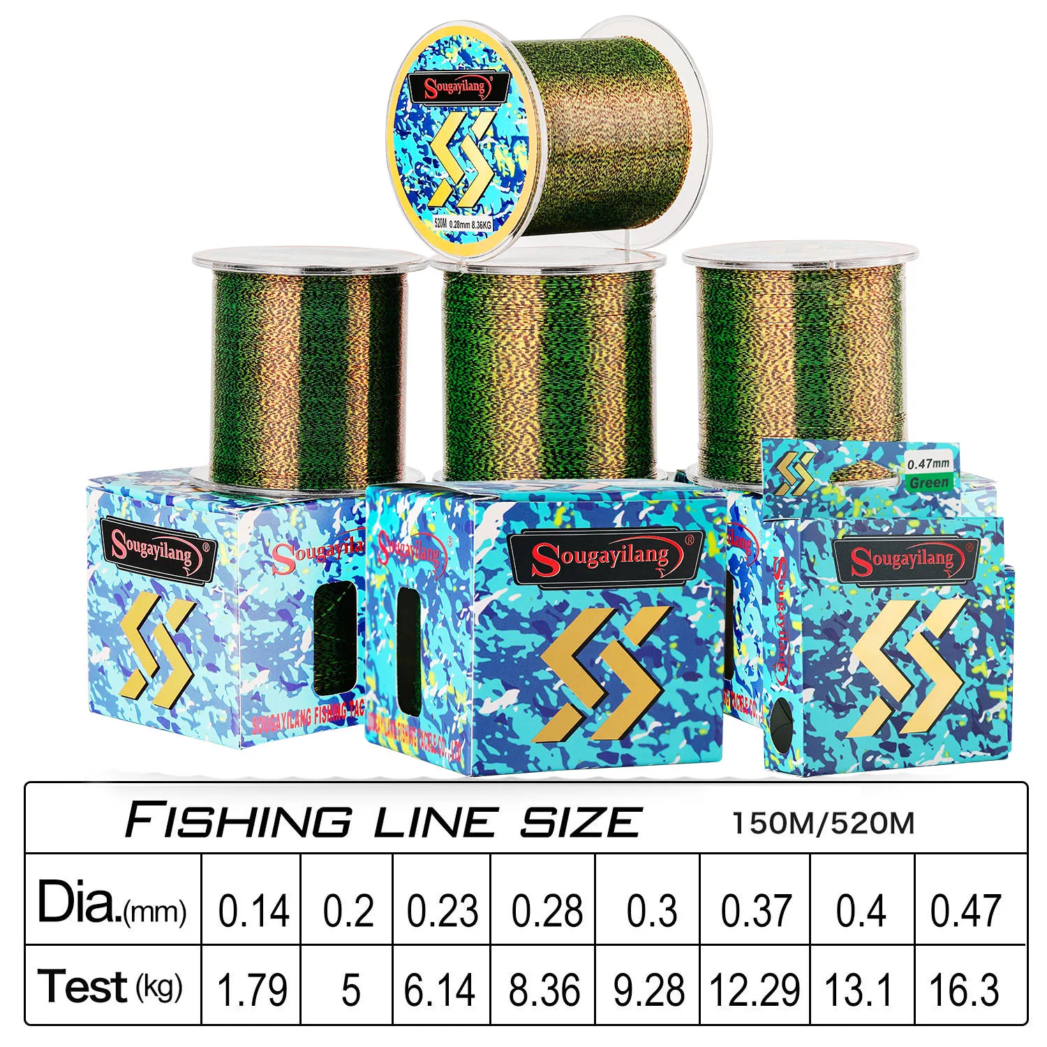 Sougayilang 520M Invisible Spoted Nylon Fishing Line Carp Fishing Line Monofilament Speckle Fishing Line Fluorocarbon Line image 5
