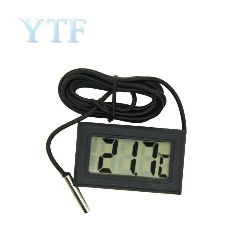 1PC Min LCD Display Digital Thermometer Car Refrigerator Aquarium Fish Tank Embedded Electronic Digital Thermometer