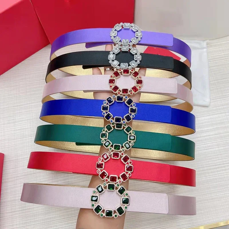 

Big Pearls Square Buckle Belt Women Real Silk Upper Leather Inner Double Face Reversible Elegant Bride Wearing Gift Ladies