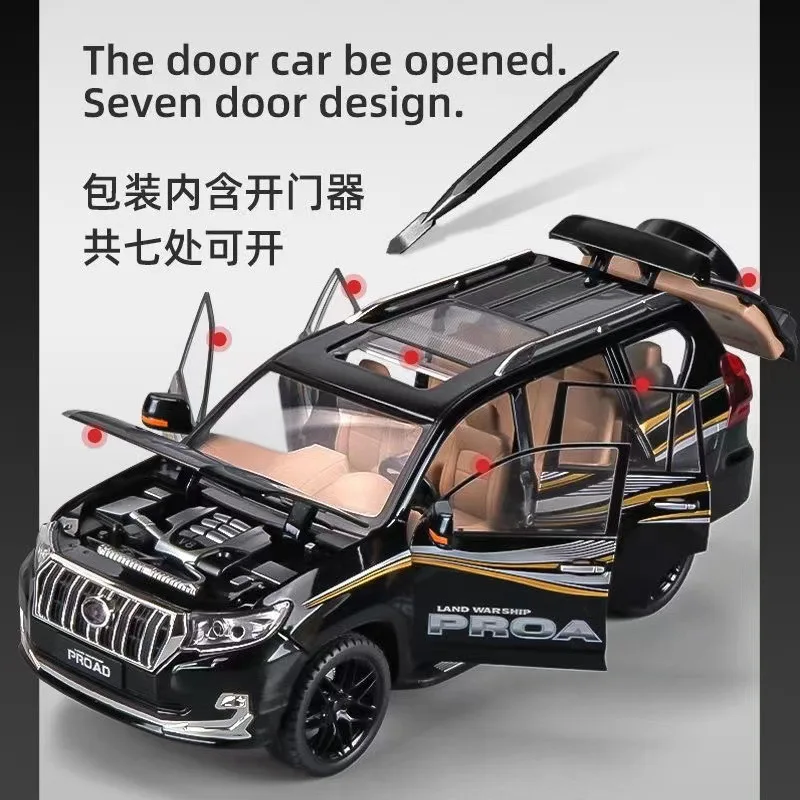 1:18 TOYOTA Land Cruiser Prado SUV Alloy Car Model Diecast Toy Vehicle Simitation Cars Toys For Children Kids Gift F374