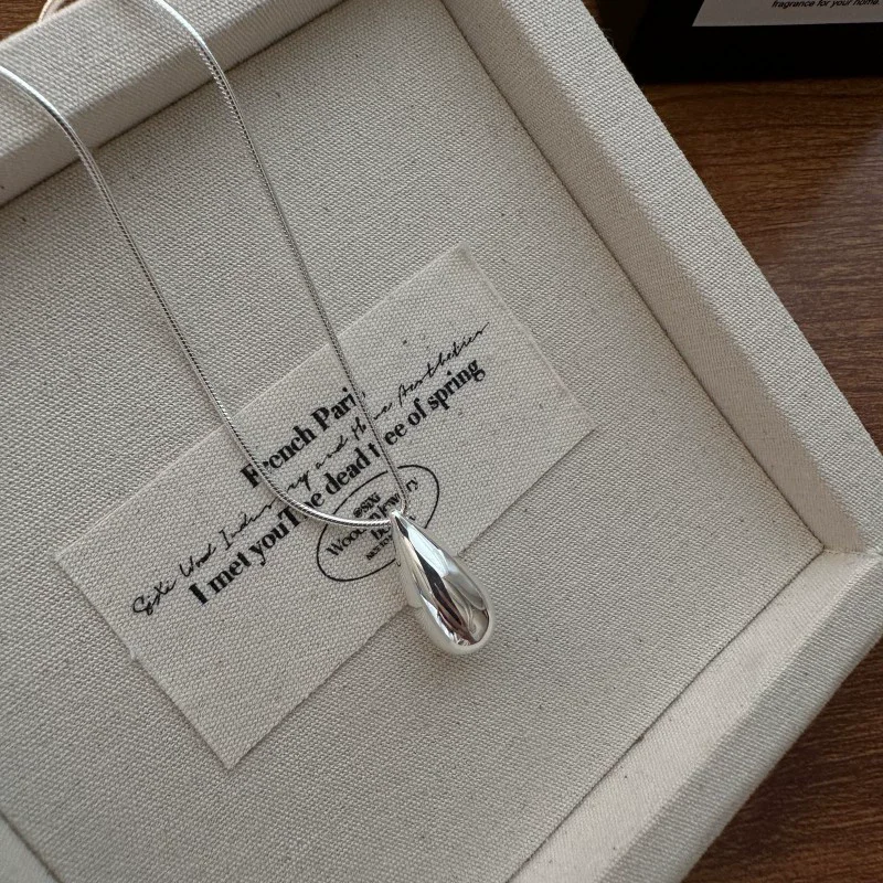 925 Sterling Silver Luxury Fashion Drop Necklace for Fall/Winter Sweater Chains Simple Versatile Pendant for Women Fine Jewelry