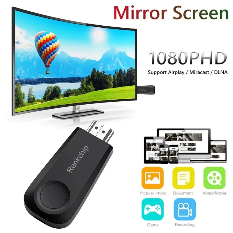 

E10 Mobile Phone Projector HD 1080P Wifi HDMI-Compatible TV Screen Mirroring Adapter Support DLNA AirPlay Miracast