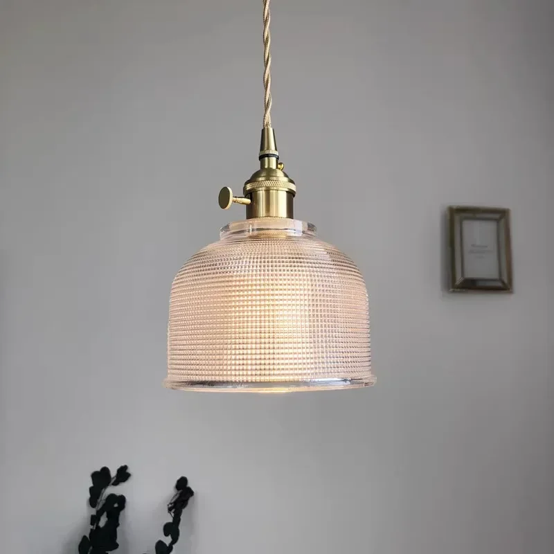 ordic Style Copper Pendant Light Fixtures Kitchen Dinning Living Room Lights Modern Glass Hanging Lamp Lamparas Colgantes