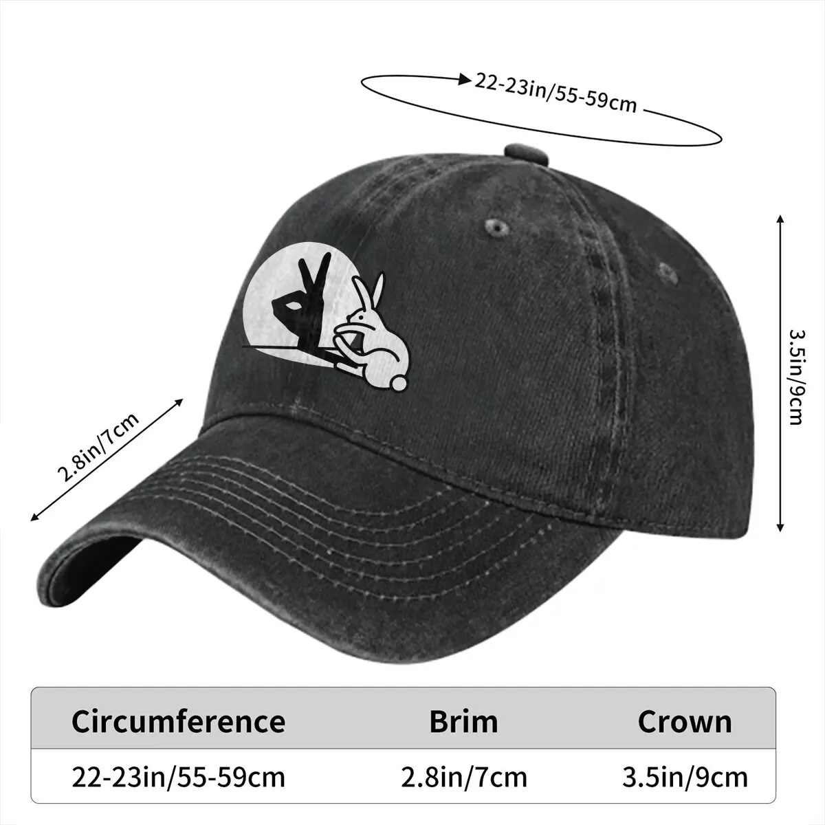 Hand Shadow Puppets Humor Pop Baseball Caps Peaked Cap Rabbits Sun Shade Hats for Men Women