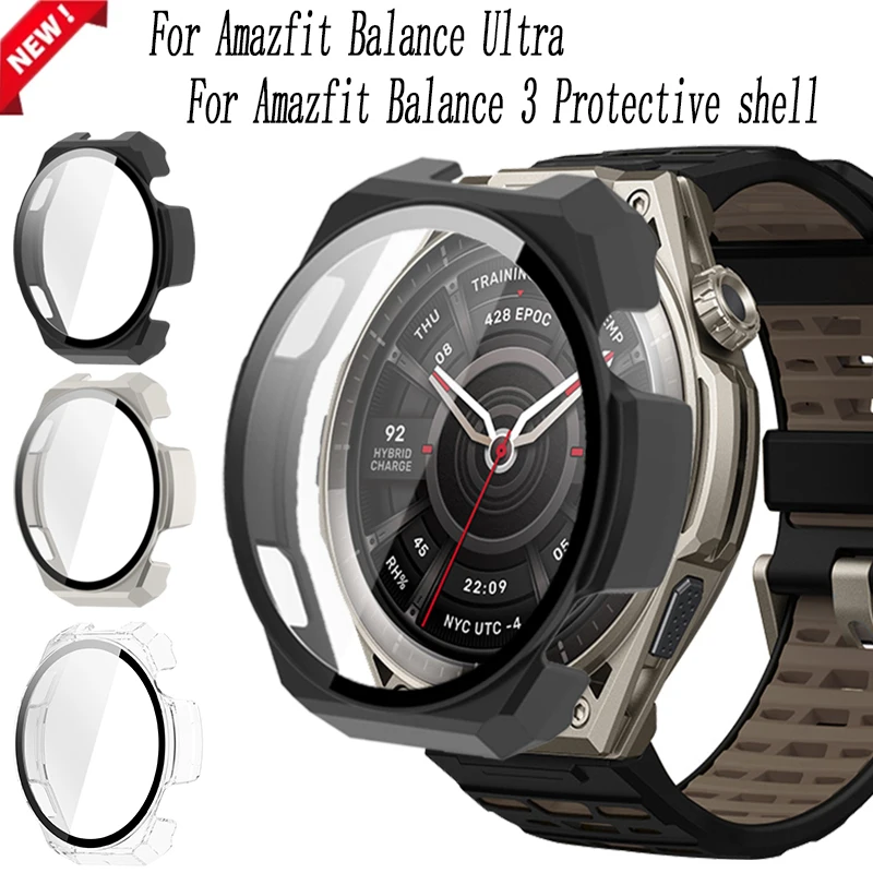 Boîtier de protection intégré pour montre connectée Amazfit Balance Ultra, film trempé haute définition, coque de protection intégrée pour Amazfit Balance 3