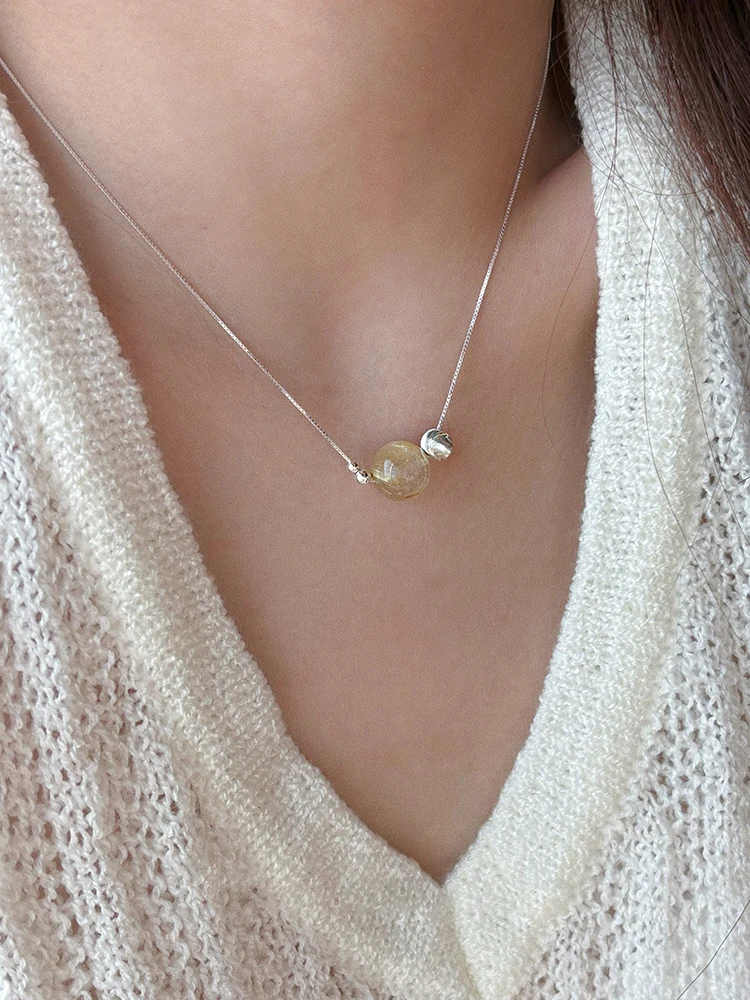 Silberfarbene Halskette mit einzelnem runden künstlichen Imitationskristall-Anhänger für Damen und Herren, Box-Kette, zierlicher Choker, Schmuck, Geschenk – Detail 20