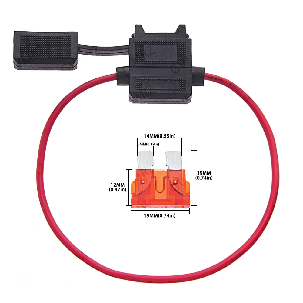 1A 15A-50 7.5A 10A ATC Medium Blade Waterproof Fuse Holder For Automobile 32V 18/16/14/12/10AWG Standard Fuse Insert  2A 3A