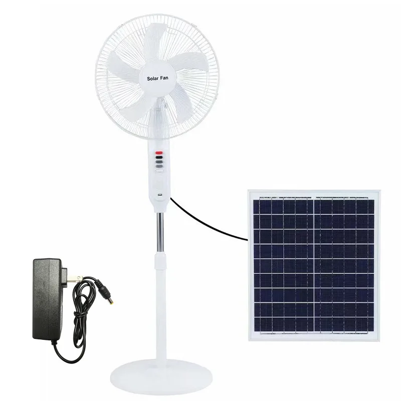 solar standing fan rechargeable 16 inch with solar panel,Remote Control fans Solar Battery Power 15000 mAh wireless