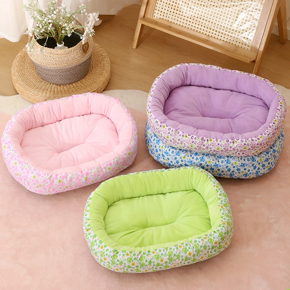 Comfortable Elastic Medium Cat Bed Nest Kennel Flower Cute Small Cat Sofa Bed Summer Soft Medium Dog Bed House Accessories - view 2