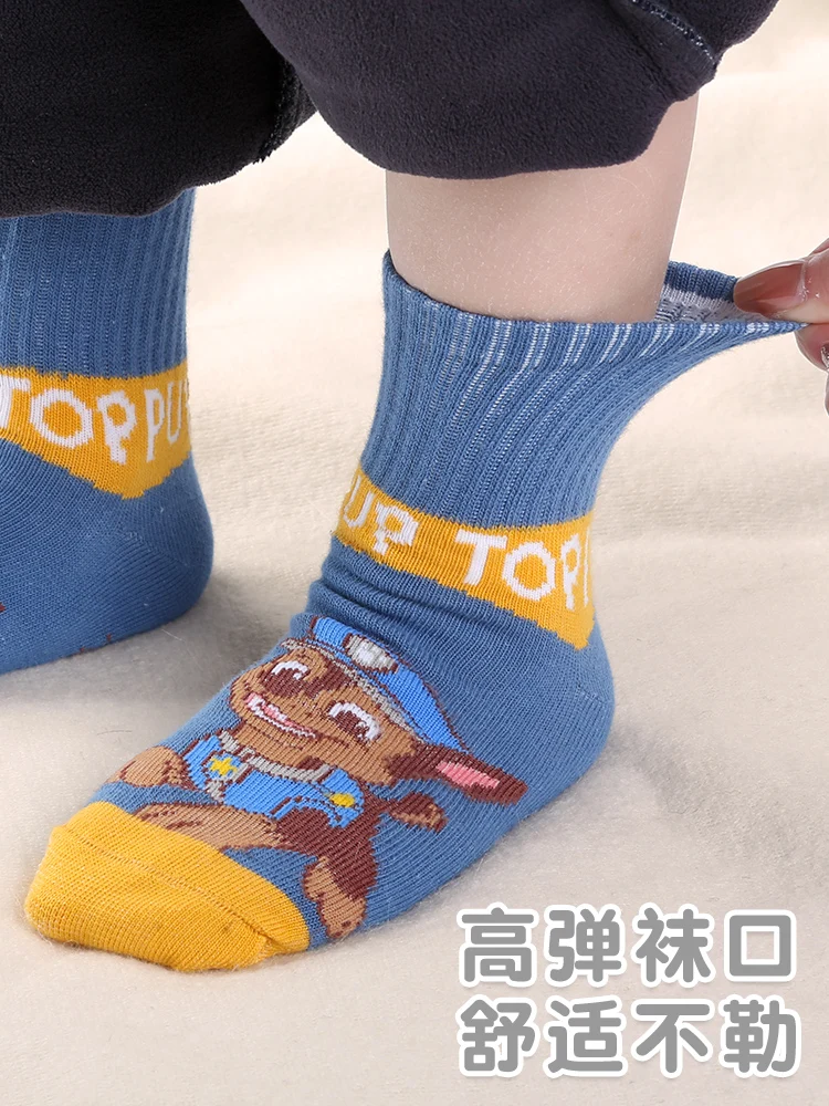 100% Genuine Paw patrol 10PCS=5Pairs Children\'s Socks boys Girls Spring & Autumn Styles Cotton Socks Age 3-8 Years High Quality