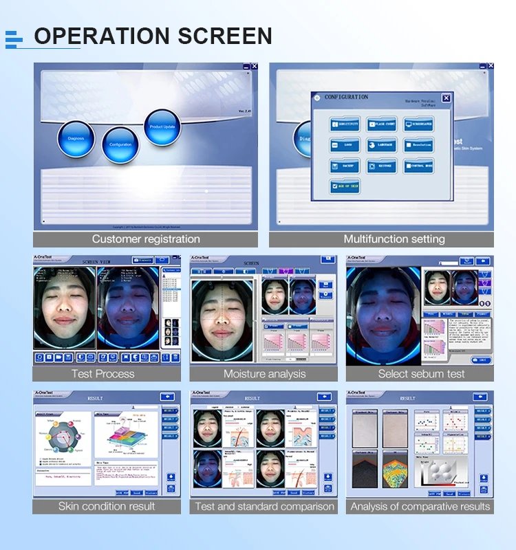 BECO Factory Price Face Skin Analyzer Machine Facial Tester Scanner Analysis Device