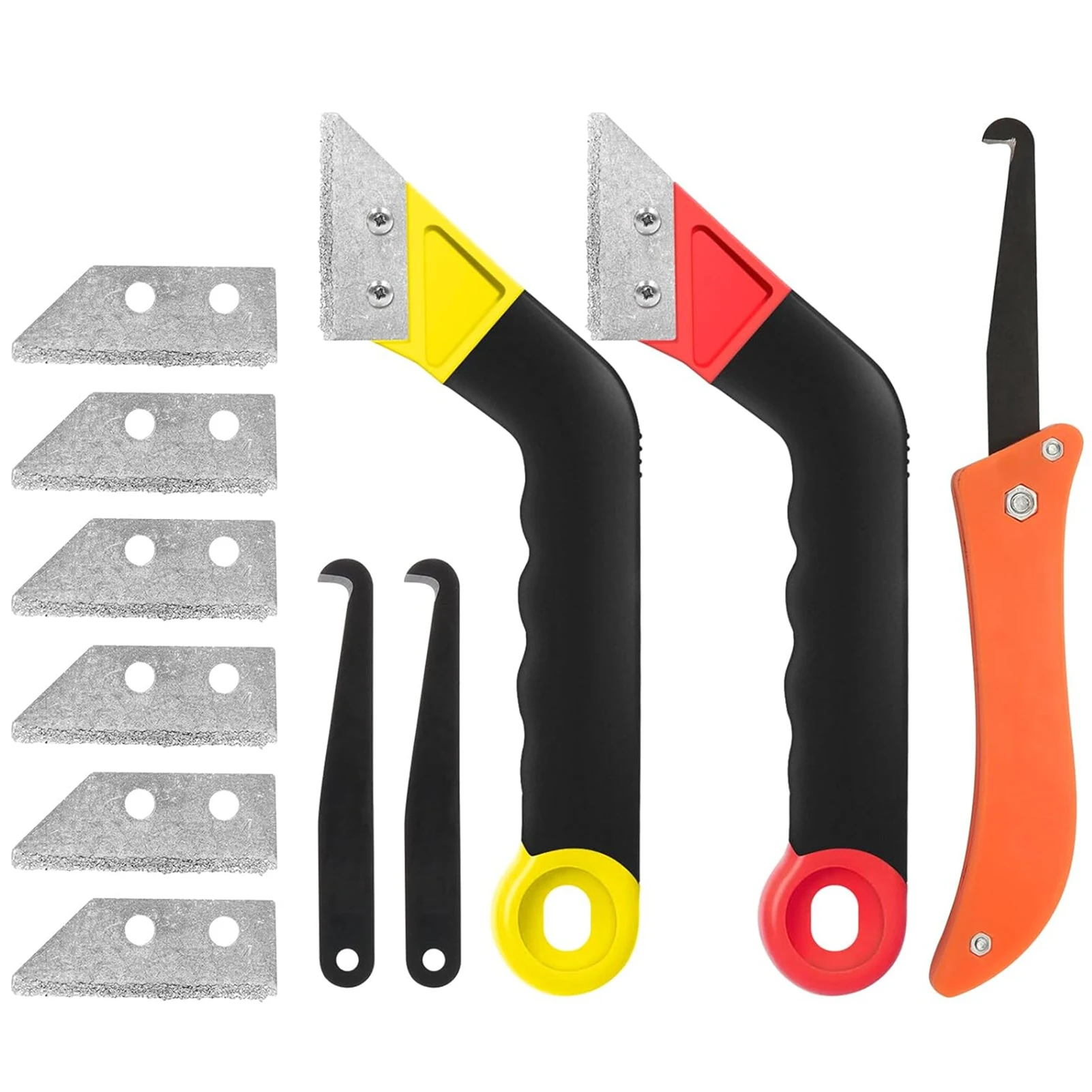 11-teiliges Werkzeugset zum Entfernen von Fugenmörtel, 2 Fliesenfugensägen mit 6 zusätzlichen Klingen, ideal für die Fliesenreinigung und Reparatur – Detail 2