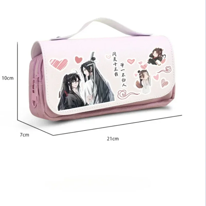 Kotak pensil Anime Mo lukis To Shi Lan Wangji Wei waxian tas pensil kartun Cosplay tas pena kembali ke sekolah kantong pensil