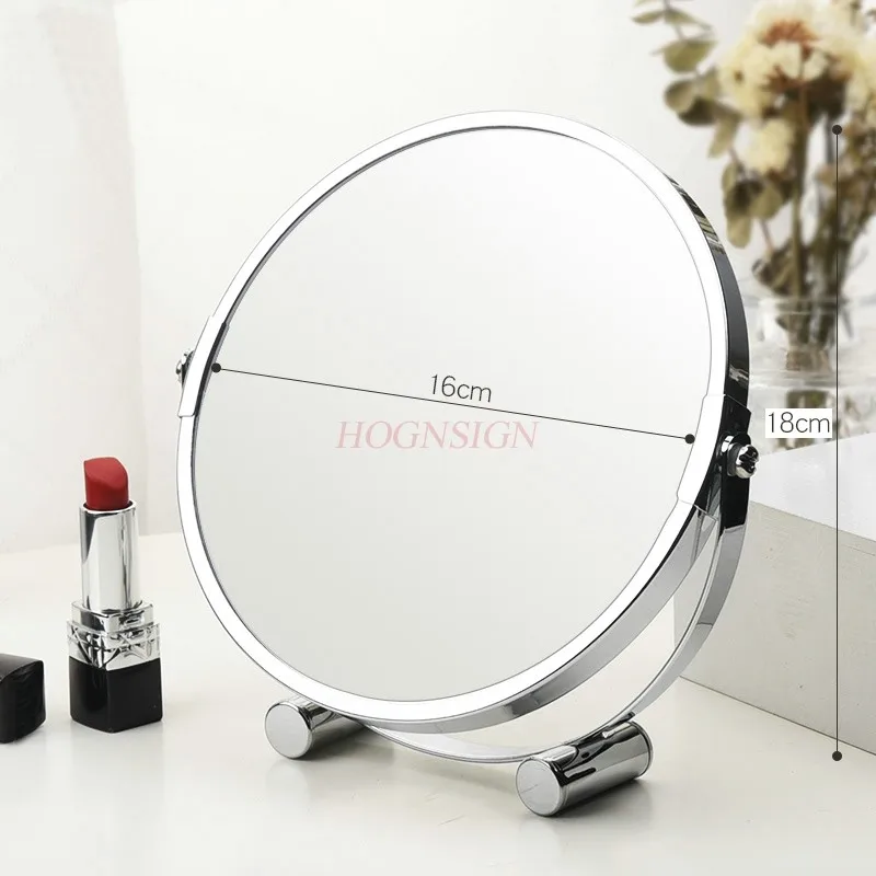 Mirror Makeup Mirror Desktop Dressing Mirror Portable Folding Double sided Magnifying Handle Mirror Small Mirror