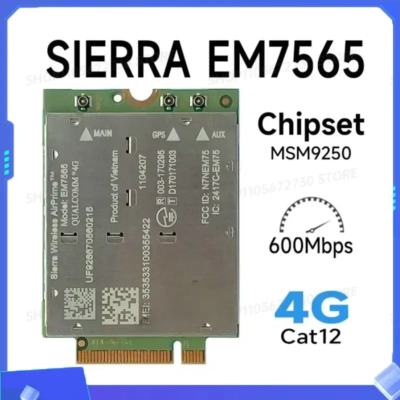 for ZZ 2026 Em7565 Ngff M.2 WWAN 4G LTE Module Cat12 600Mbps Wireless Cellular Card for Laptop