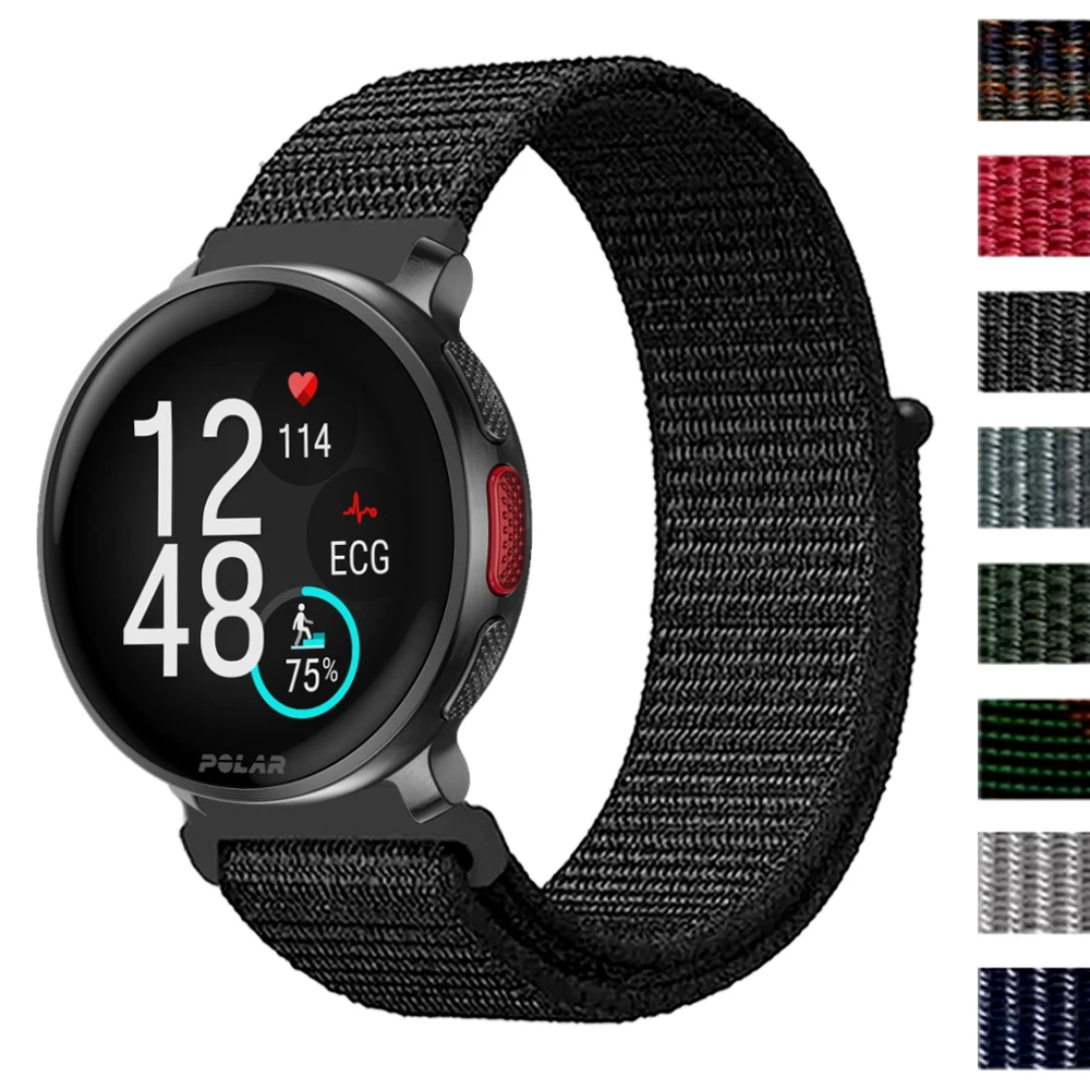For Polar Vantage M3 M2 M/V3/Grit X2 Pro Titan Soft Band For Polar Ignite3 2/Pacer Pro/Unite Bracelet Nylon 20mm 22mm Loop Strap