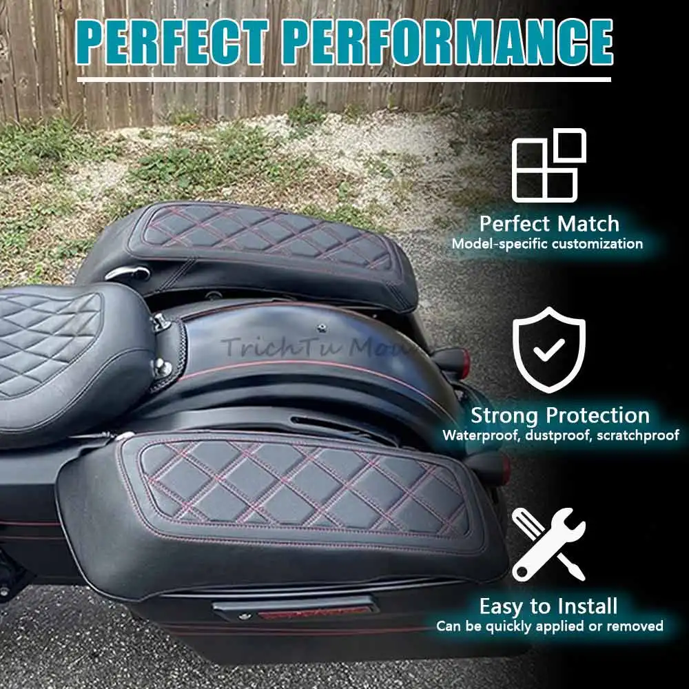 Motocykl Touring twarde sakwy pokrywy ochraniacz dla Harley Touring Road King Electra przemieszczanie się po ulicy CVO Limited FLTRX 14 + — zdjęcie 4