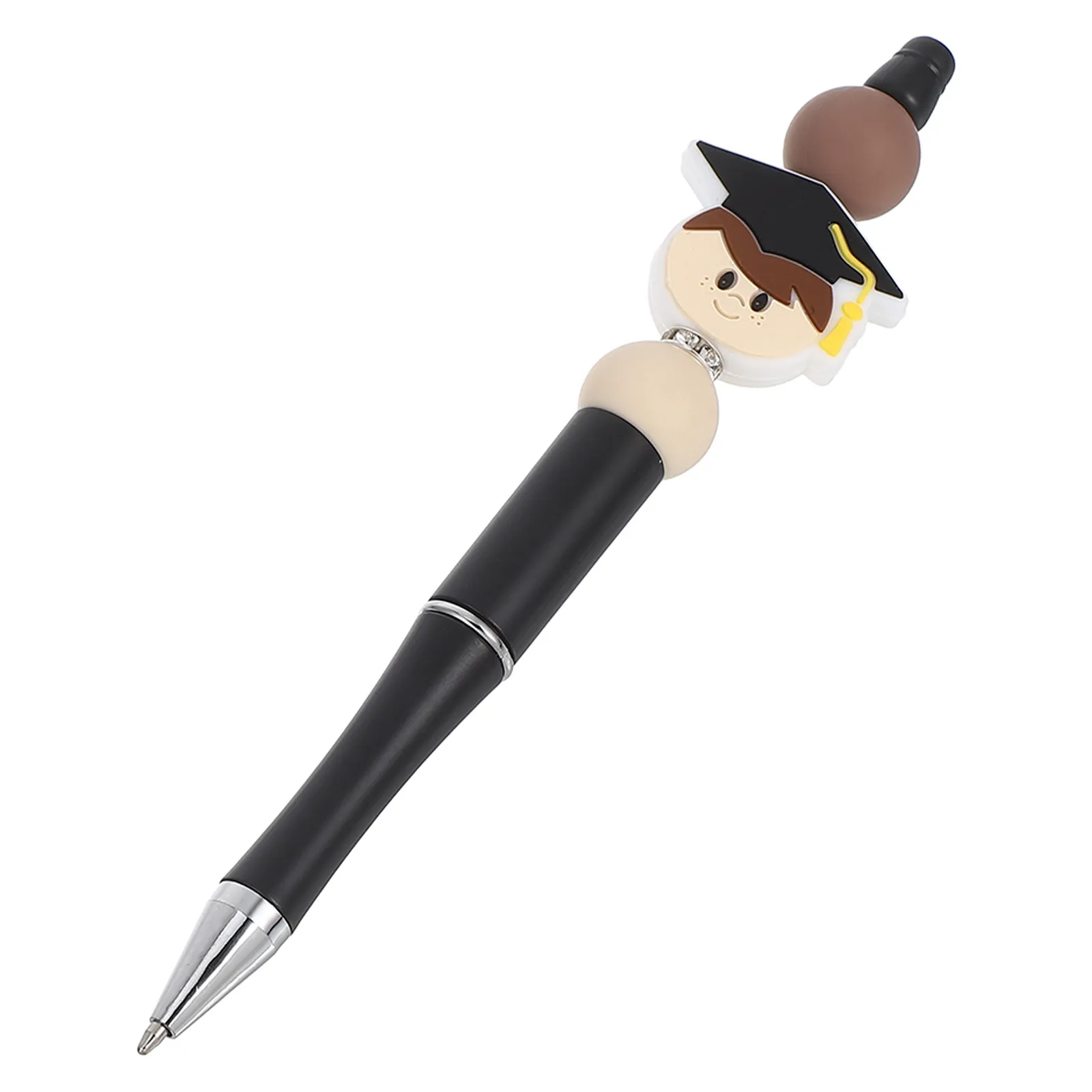 

Graduation Series Beaded Ballpoint Pen Elegant Graduation Cap Design Smooth Writing Comfortable Grip Back-to-School Present