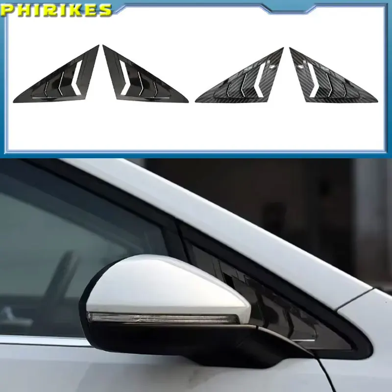 For VW Golf 7 MK7 MK7.5 2013~2019 Car Front Triangle Window Louver Side Shutter Blind Shades Cover Trim Sticker Vent Carbon Auto