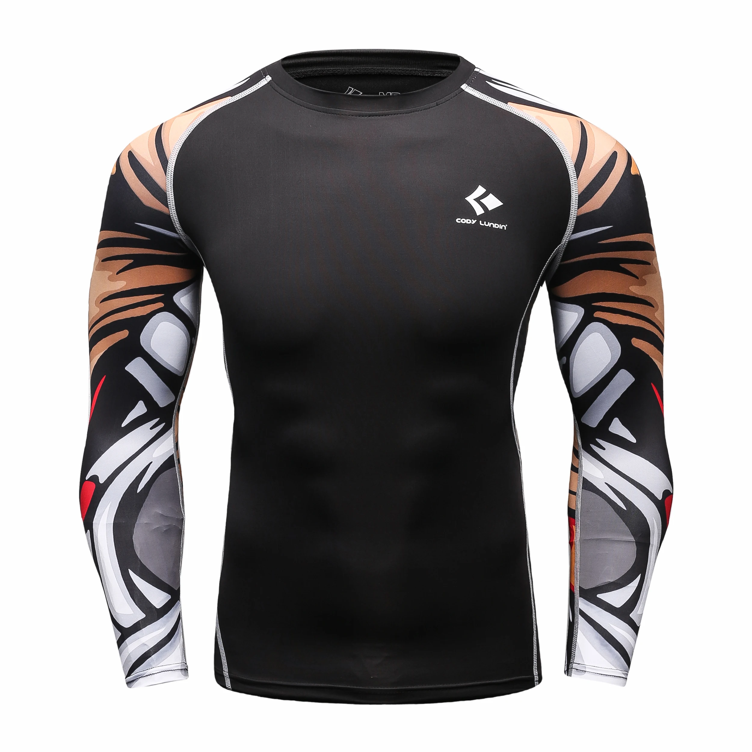 Cody Lundin No Gi Jiu Jitsu Rashguards For Men's Out Fishing Camping Breathable Active Wear With Sublimation Printed Full Sleeve