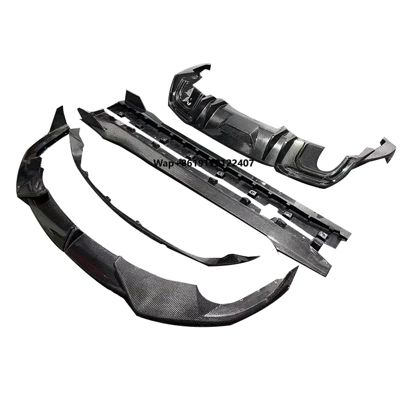 

New Design Laridas Style Carbon Fiber Front Lip Side Skirt Rear Diffuser Rear Spoiler for Mustang 18-2023