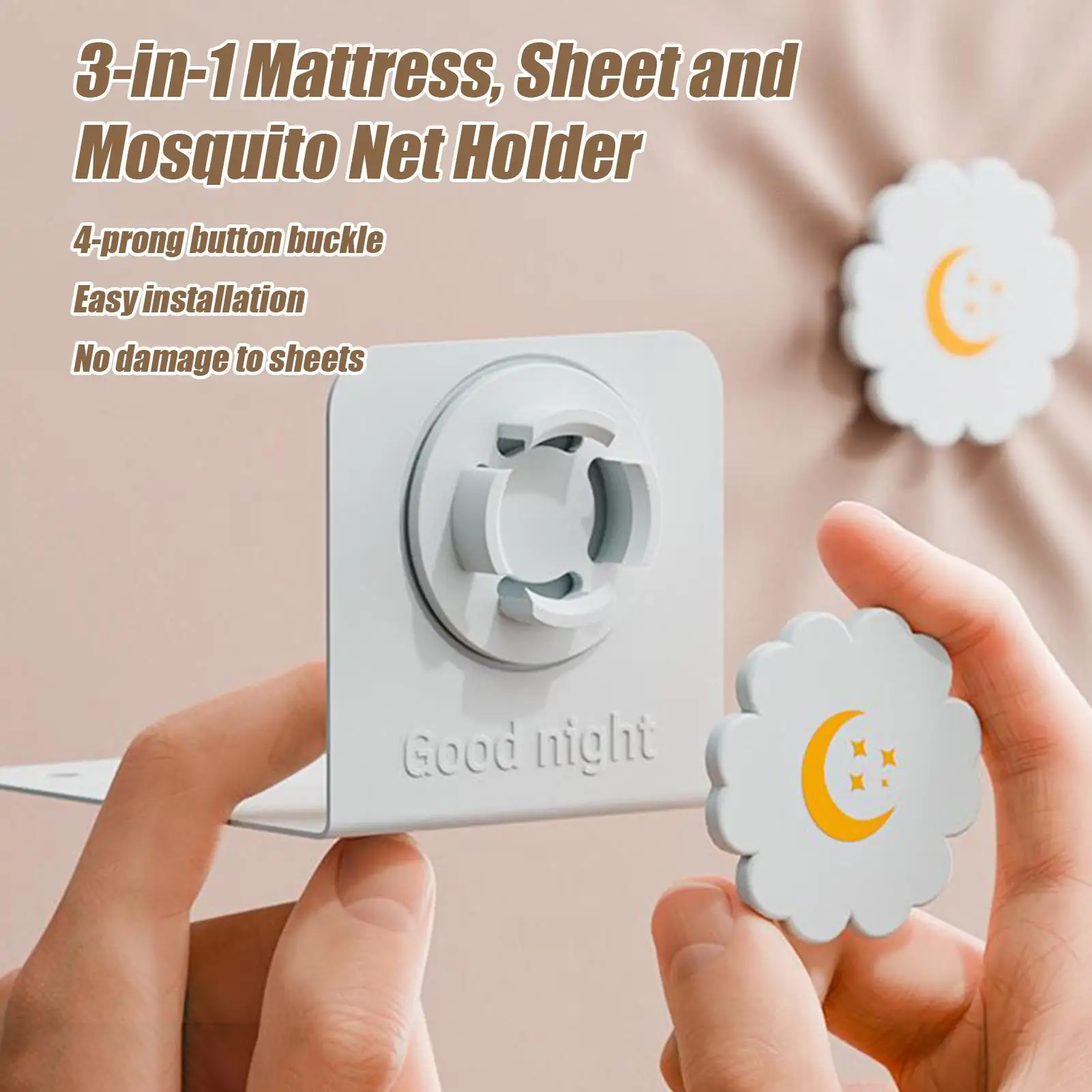 

Набор из 4 предметов. Крепежный зажим для простыни. L-образная металлическая опорная рама. Крепеж для быстрой установки. Простое в установке. Нескользящее крепежное устройство.