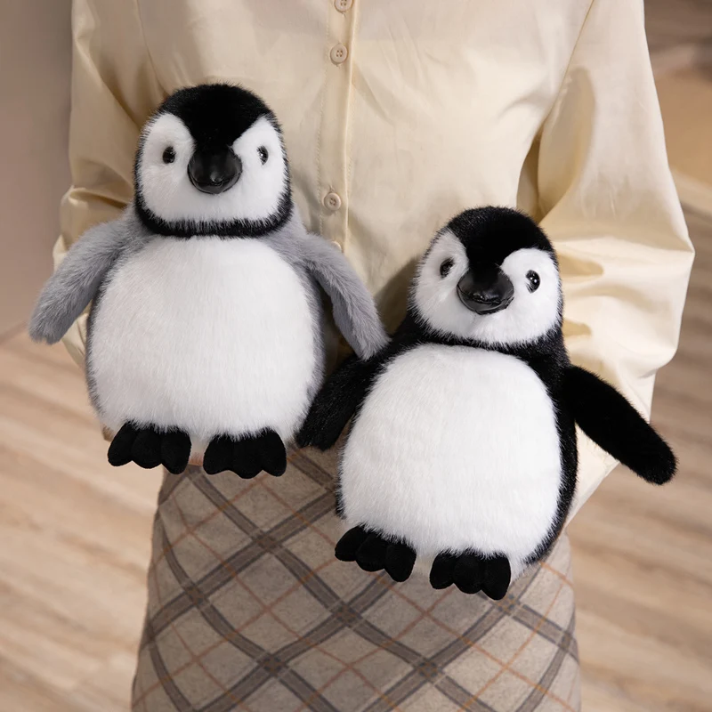 Niedliches Molliges Weiches Plüsch-Pinguin-Kissen, Langhaariges Fell-Stofftier, Heimdekoration, Geburtstagsgeschenk, Kuschelige Plüschies