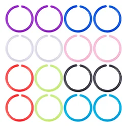 16Pcs 20G Flexible Colorful Acrylic Nose Ring Lip Hoops Retainer Septum Jewelry Cartilage Daith Tragus Earrings Piercing Jewelry