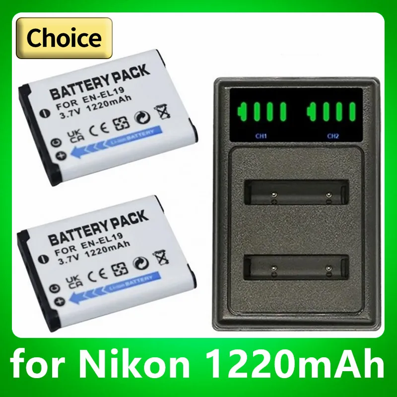 EN-EL19 EN EL19 ENEL19 Camera Battery 1220mah for Nikon Coolpix W100 W150 S100 S2500 S2600 S3100 S6400 S4100 S4150 S3300 S4300