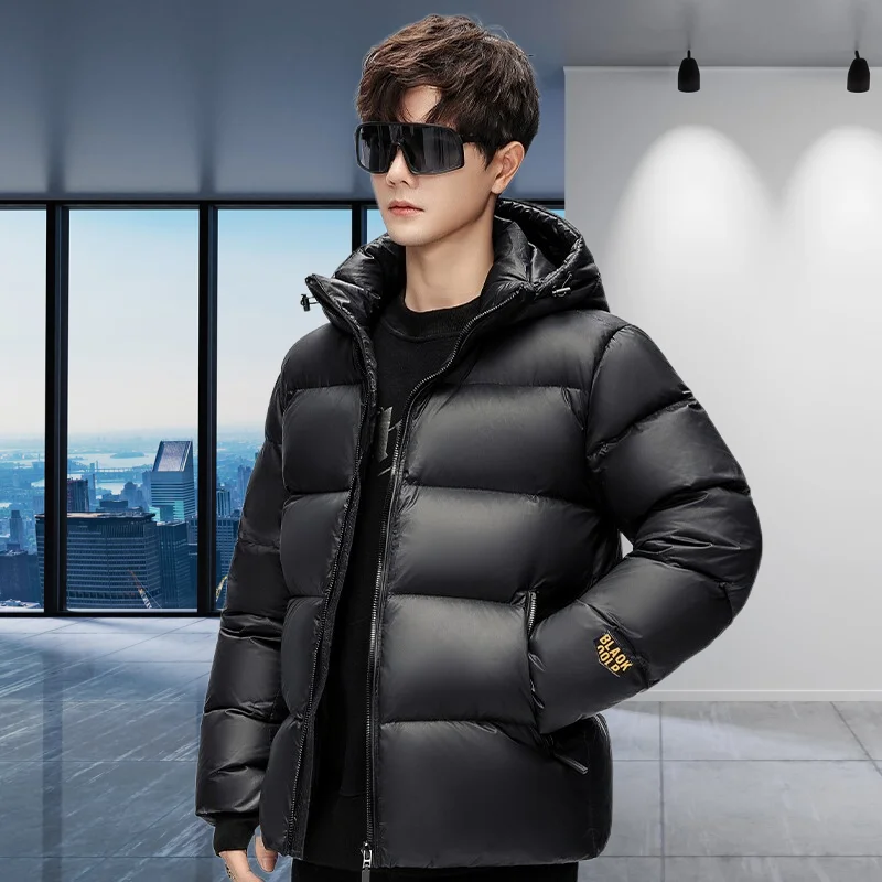 Men's down jacket, high-quality fabric, soft and comfortable, white duck down filling, fashionable and casual warm down jacket