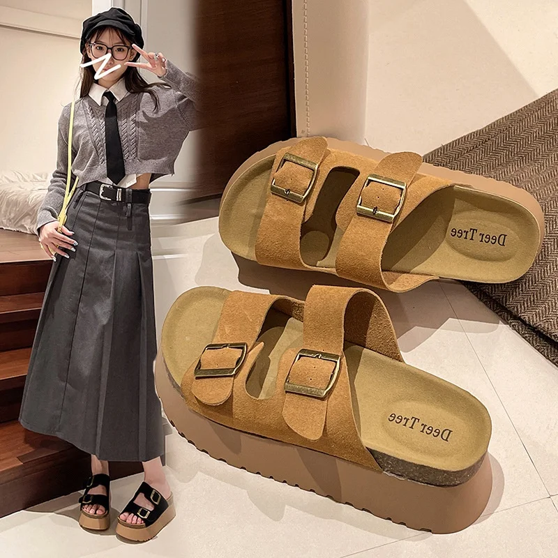 6cm Thick Soled Tall Small and One-piece Slipper Summer New Shoes for Women Sandals to Wear on the Outside Exquisite Atmosphere