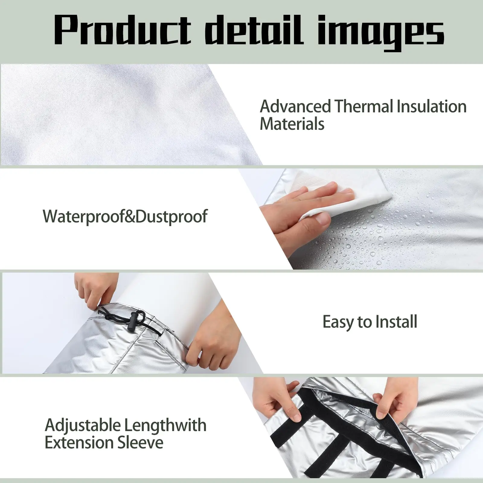For Indoor Portable AC Unit Dustproof Heat Insulation AC Hose Cover Protective Air Conditioning Exhaust Pipe Sleeve
