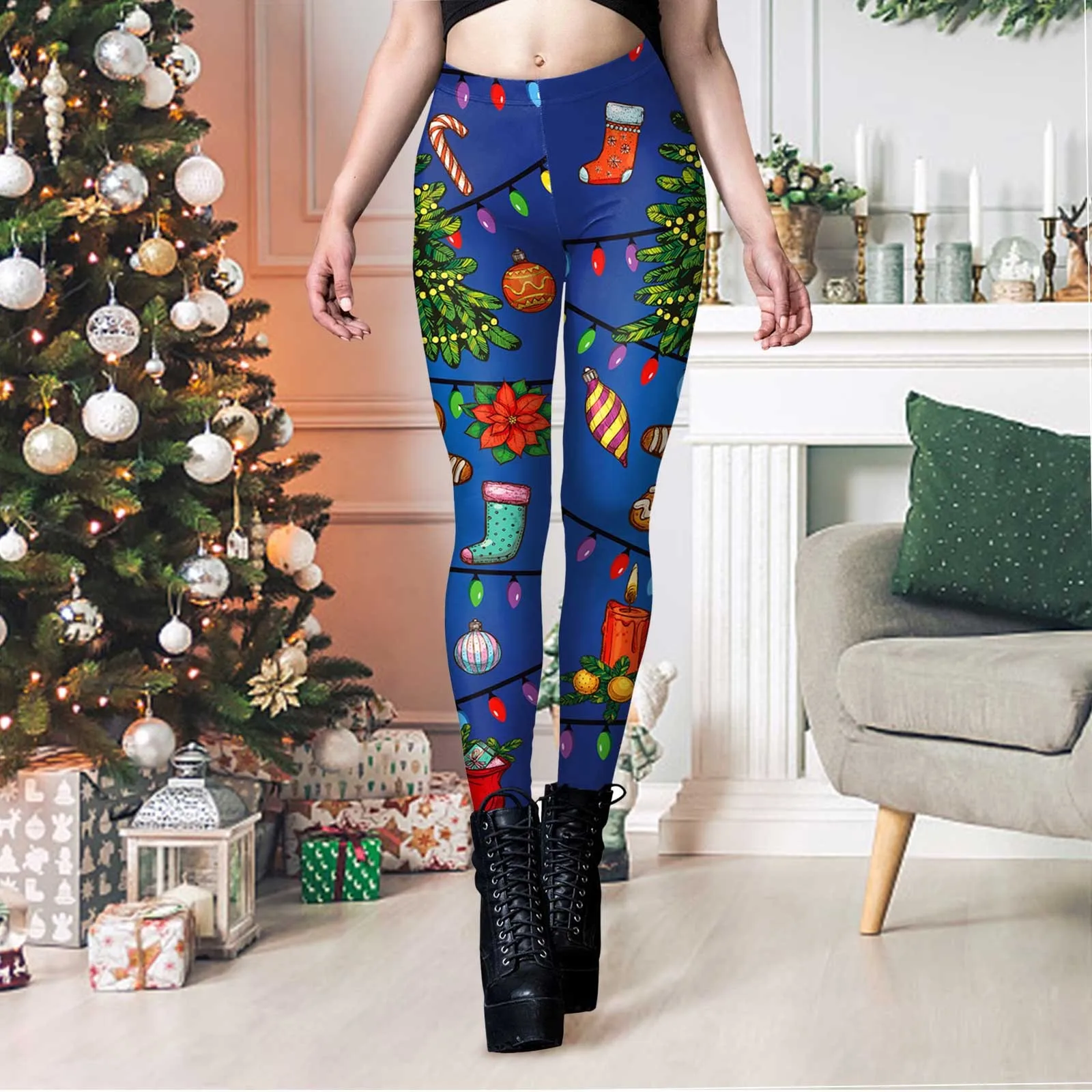 Leggings da Yoga da donna pantaloni da Yoga stampati con fiocco di neve di base pantaloni elastici da Jogging da palestra abbigliamento Fitness pantaloni Slim ad asciugatura rapida moda 2023