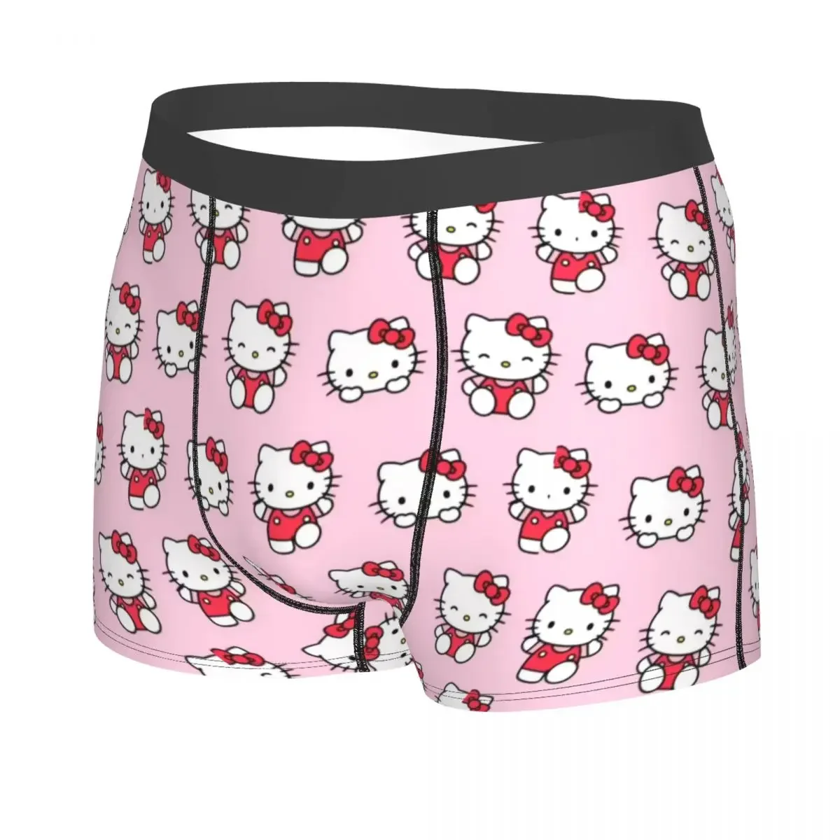 Hello Kitty Underwear Men Printed Sanrio Boxer Briefs Shorts Panties Soft Underpants for Boys Christmas Halloween Birthday Gifts