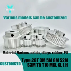 Customized 2GT 3M 5M 8M T5 T10 Synchronous Pulley Timing Pulley Metric Pitch 2/3/5/8mm All Kinds of Gear Wheel Trapezoidal Tooth