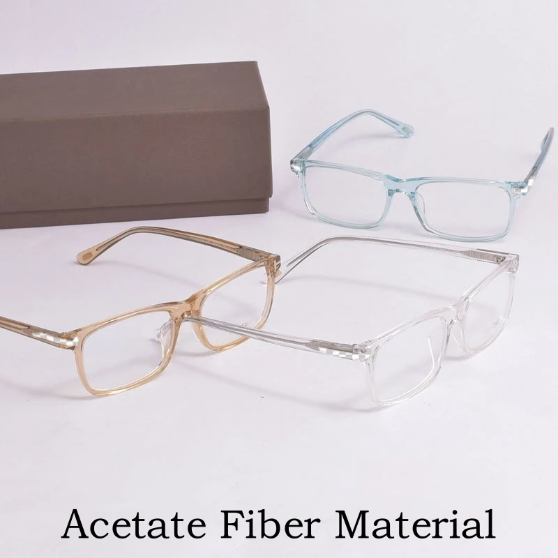 YIMARUILI TOM Fashion Luxury Acetate Eyeglasses Frames For Men and Women New Retro Square Optical Prescription Glasses TF5584