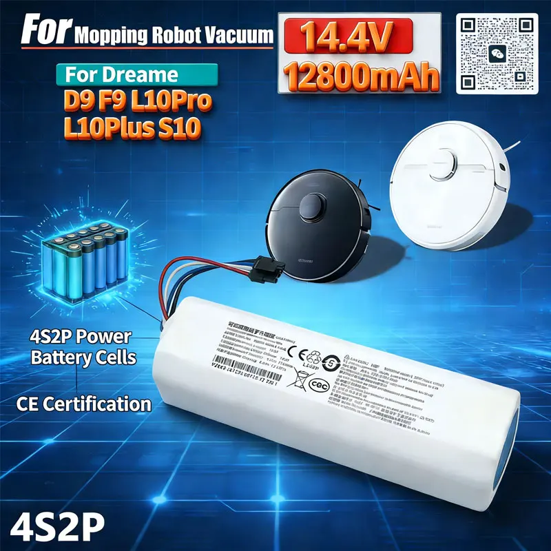

For Xiaomi Mijia Sweeping Mopping Robot 1T Dreame D9 F9 L10 pro L10 plus S10 Replacement Battery，P2008-4S2P-MMBK Compatible