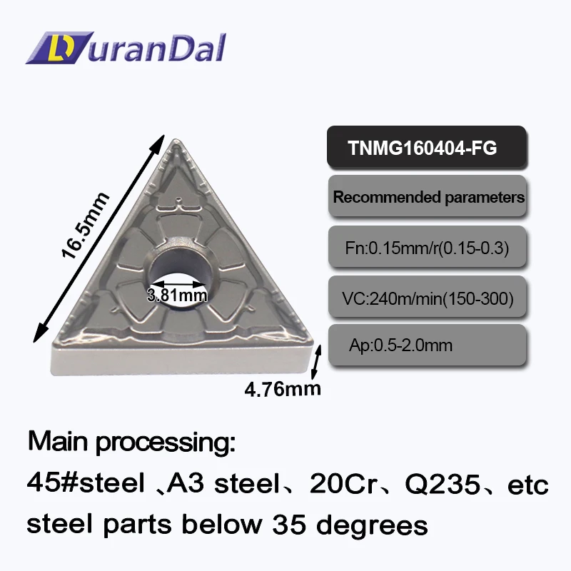 Cermet Inserts TNMG160404-FG Light Inserts for Steel Machining Metal Lathe with Coated High Quality